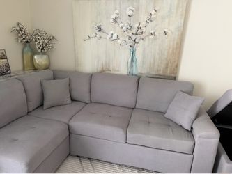 Grey L Sofa bed / Sofacama e L Gris