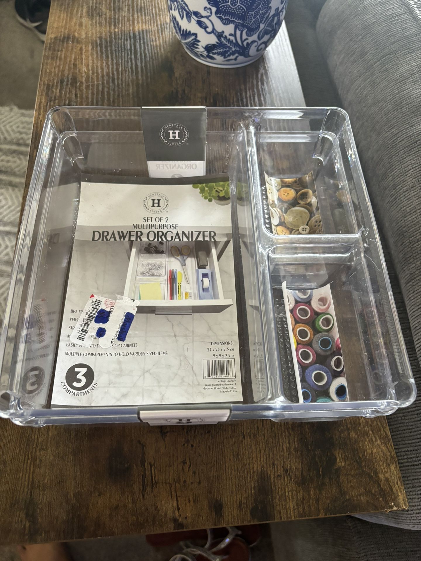 Drawer, Organizer Set Of Two Multipurposeo, Brand New, !Three Compartments
