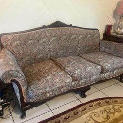 Antique Floral Sofa & Chairs