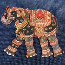 Etching  of elephant in Leather