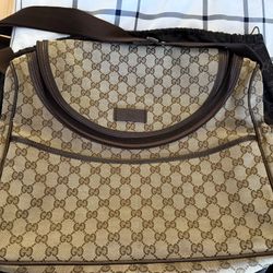 Authentic Gucci Diaper Or Overnight Bag Brown
