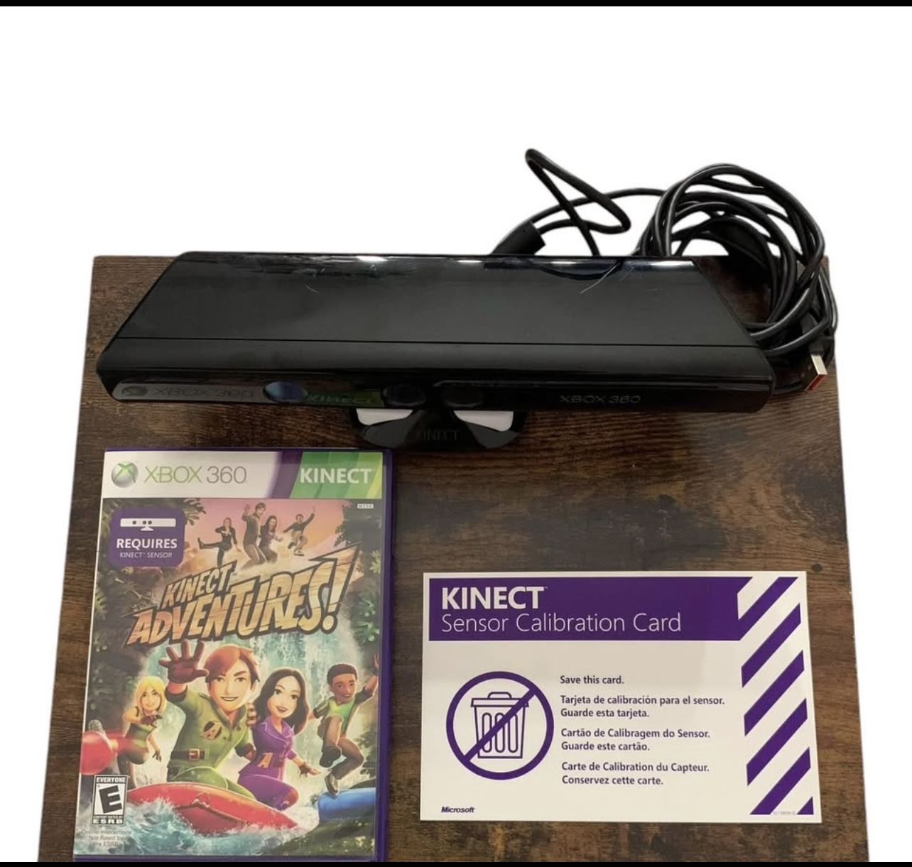 Microsoft Kinect For Xbox 360, Game Included And Kinect Calibration Card.