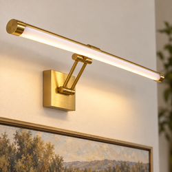 YUMCRELECT 6300 Brass LED Picture Light Hardwired 3000K Adjustable Wall Lamp