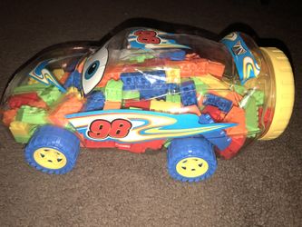 Race car with legos inside