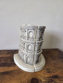 7" Roman Colosseum Bookend Statue Figurine TMS Rome Italy Classical Sculpture books