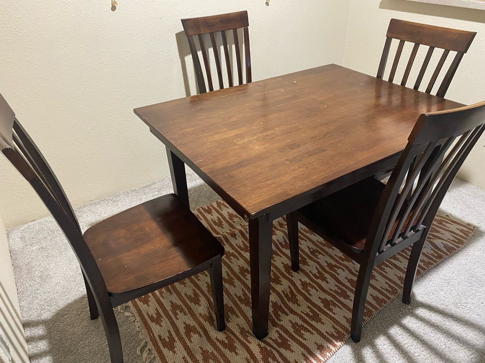 Real Wood dining table With 4 Chairs for Sale in Bothell, WA OfferUp