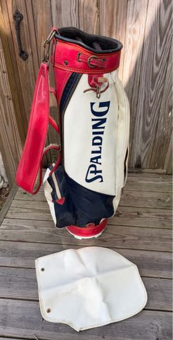 Spalding red white blue cart golf bag w hood