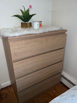 TAN IKEA bedroom dresser and BEDSIDE dresser