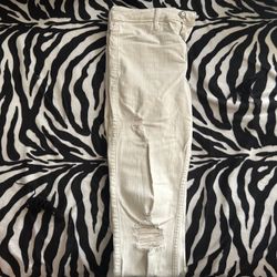 White High Rise Skinny Jeans 