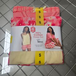 Felina 4-Piece Cotton Sleep Set Size Small