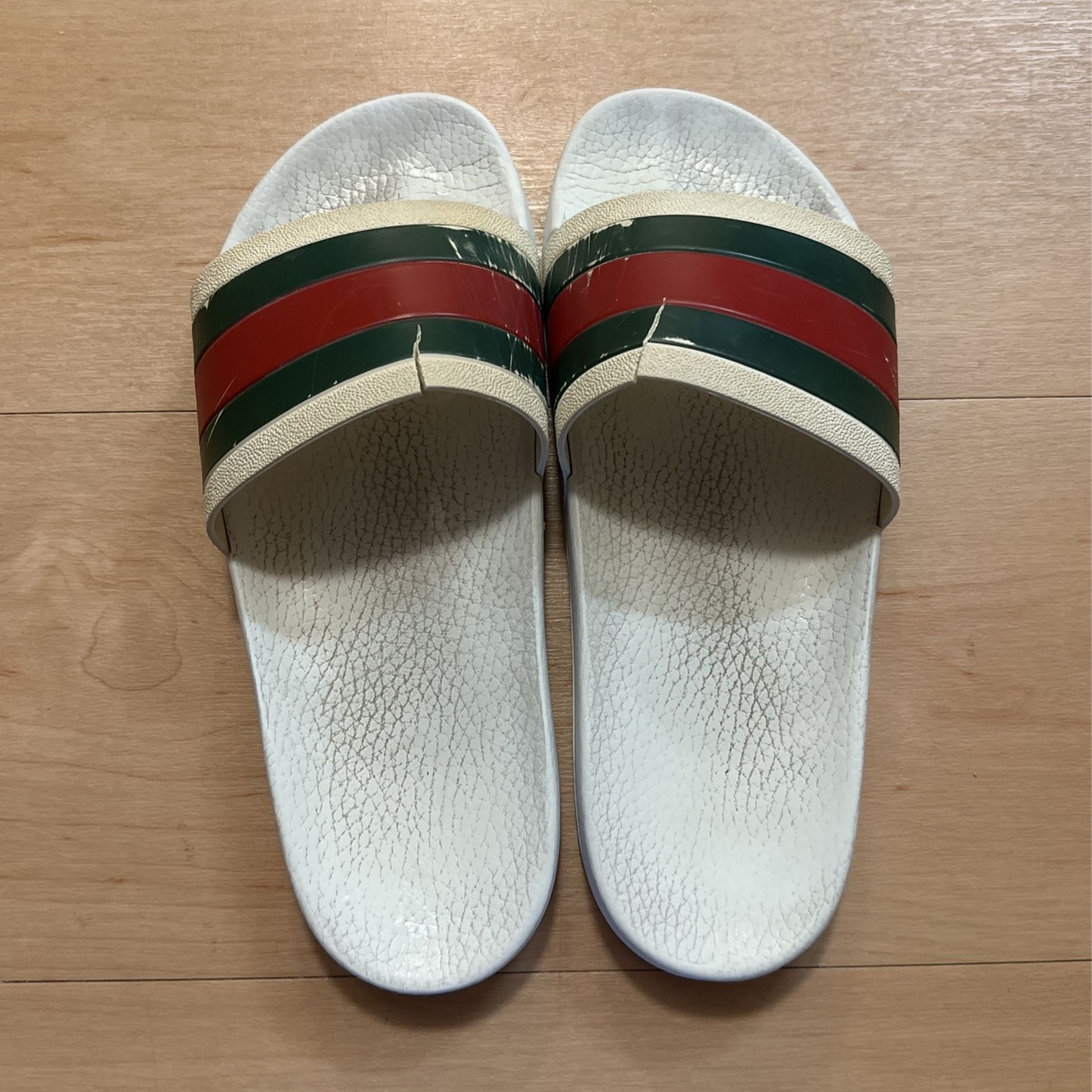 Men’s White Gucci Slides