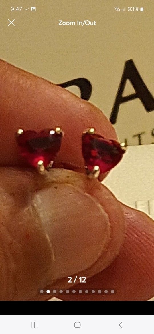 Pandora Authentic Brand New Red Heart Sterling Silver Crystal Stud Earrings