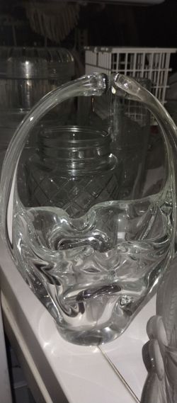 Glass basket decor