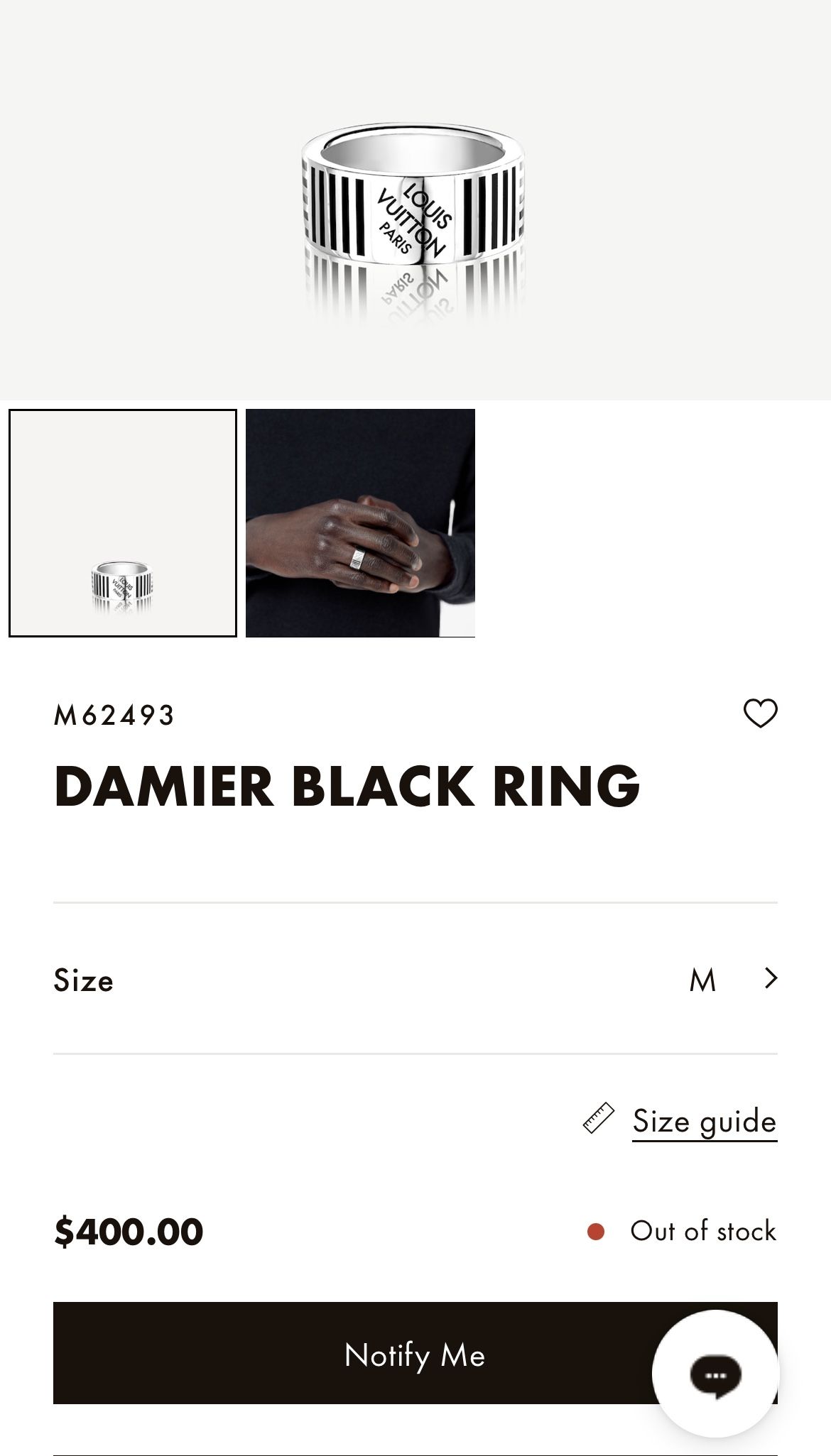 louis vuitton black ring