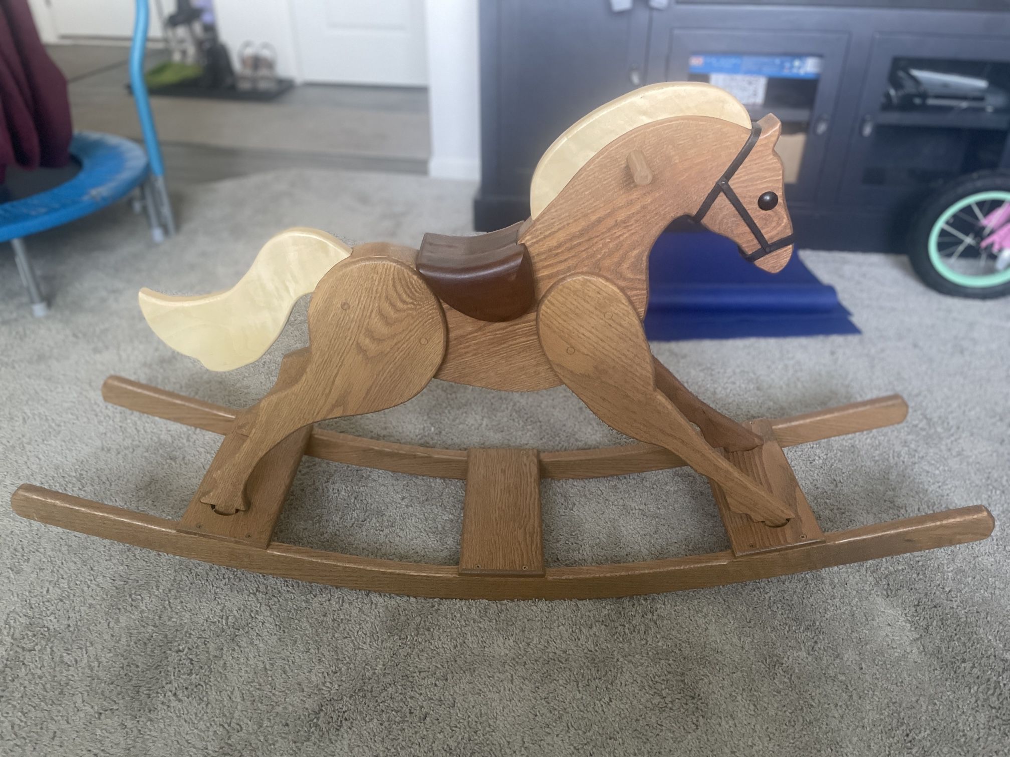 Large Real Wood Handmade Rocking Horse