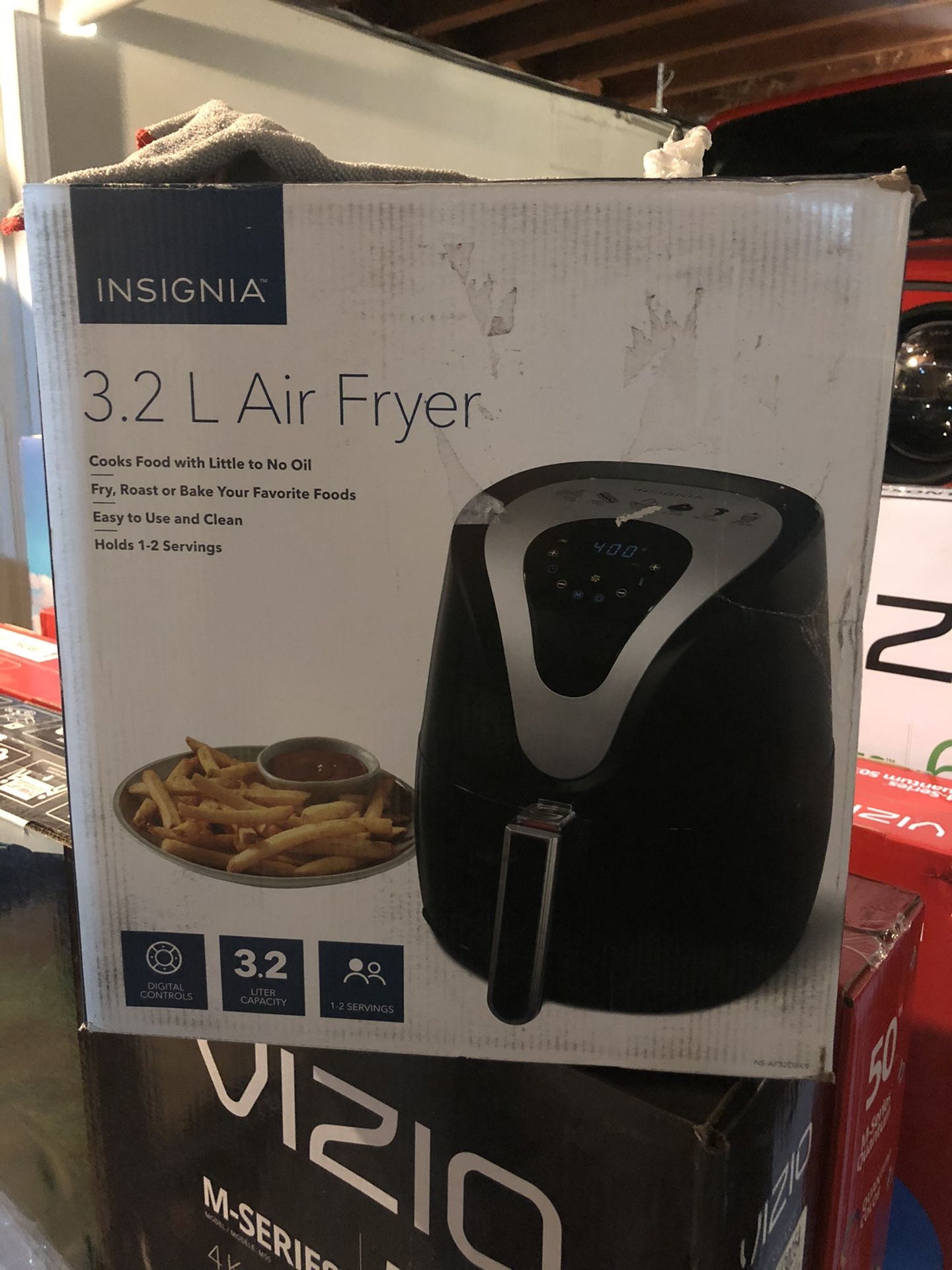 Insignia™ - 3.2qt Analog Air Fryer - Black