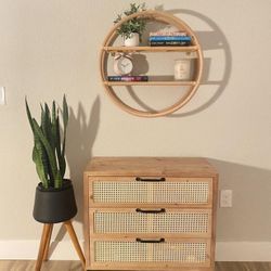 Boho Wicker Wall Shelf Only 