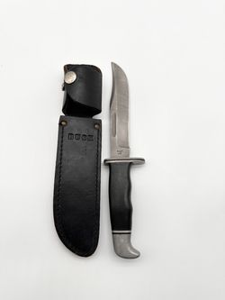Vintage Buck 119 Special Fixed Blade Hunting Knife 3-Line USA w/ Leather Sheath