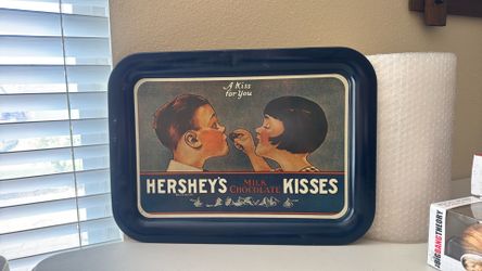 Vintage Hershey’s kisses plate and tin serving tray