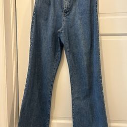 NYDJ tummy tuck blue embellished jeans, size P12