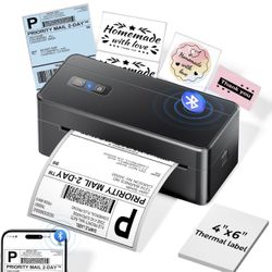 NEW Bluetooth Thermal Shipping Label Printer, 4x6 Thermal Label Printer for Small Business