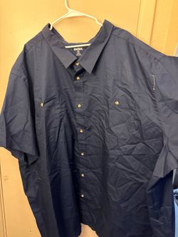 Big blue button up