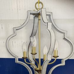 Progress Lighting Teigen 4-Light Vintage Gold Geometric Pendant Light 1341849