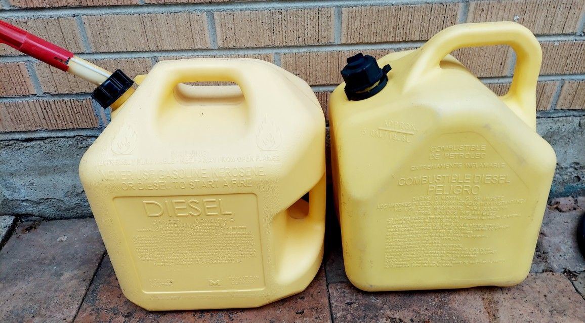 2 Five Gallon Diesel Fuel Cans