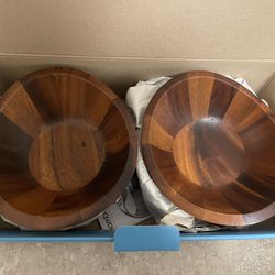 Nambe Wooden Bowls - 4