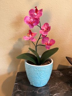 Faux Orchid in Vase