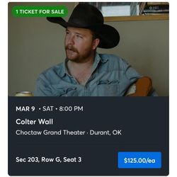 Colter Wall Concert Tickets