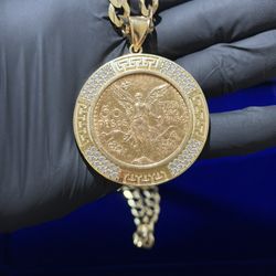 14K Gold Centenario Pendant
