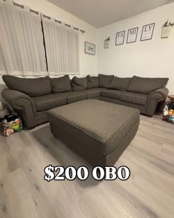 Sectional and ottoman