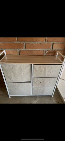 Metal and wood dresser