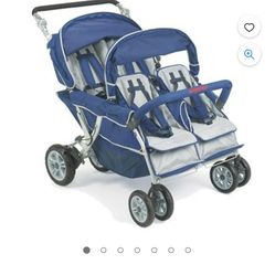 Angeles Infant Toddler SureStop Folding Commercial Stroller 4-Passenger