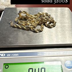 10k Solid Gold Rope Chain