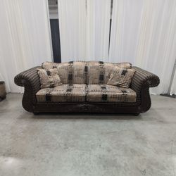 Ornate Gold and Black Patterned Couch