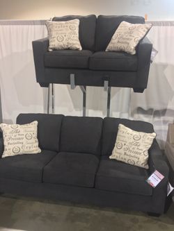 Charcoal Sofa and Loveseat Set Sale