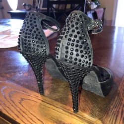 Black Studded High Heels