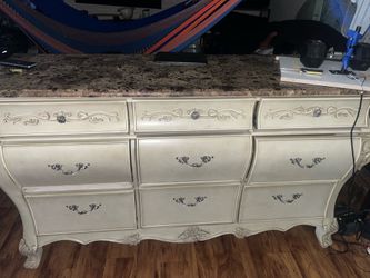 Traditional style  dresser with marble granite top