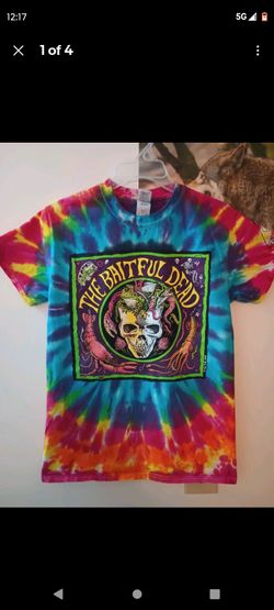 The Baitful Dead Tie Dye T-Shirt Ray Troll 2008 Grateful Dead Fishing Parody S