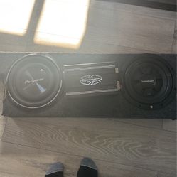 Two Subwoofers Shallow 8”/800W Each With Shallow Box And Amplifier 2500W