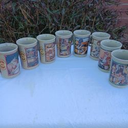 7 WATKINS ALMANAC COMMERATIVE COLLECTIBLE MUGS, BRAND NEW 