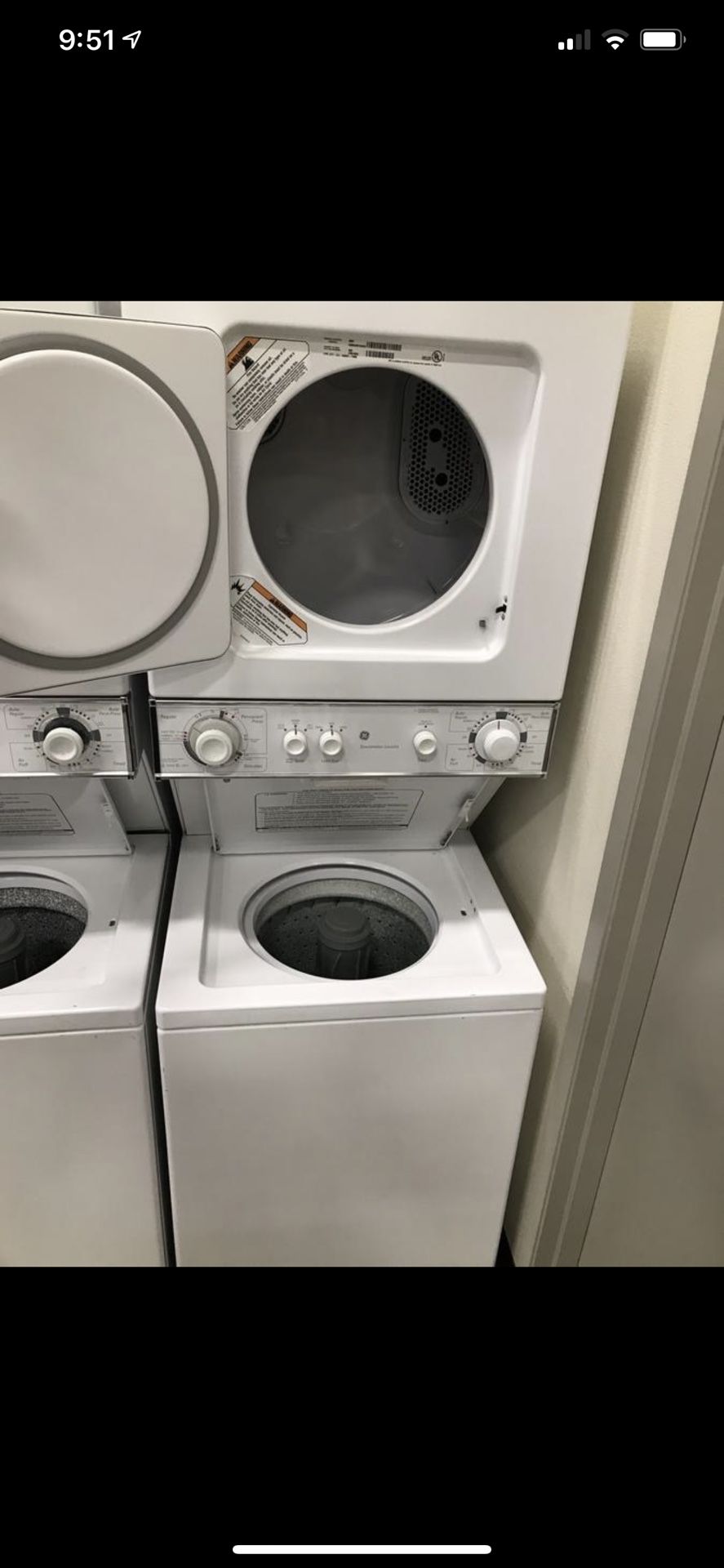 Stack washer/dryer