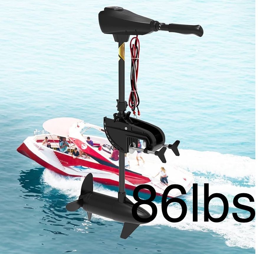 86 LBS Thrust Trolling Motor, 24V Transom Mounted Saltwater Electric