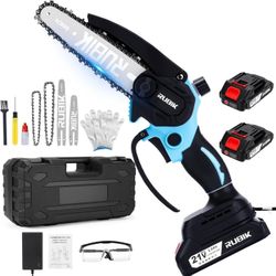 8 Inch &6 Inch Electric Chain Saw, Battery Powered Handheld Tree Saw