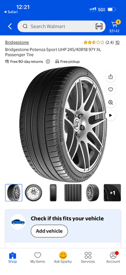 2 Potenza sport tires 245/40r20