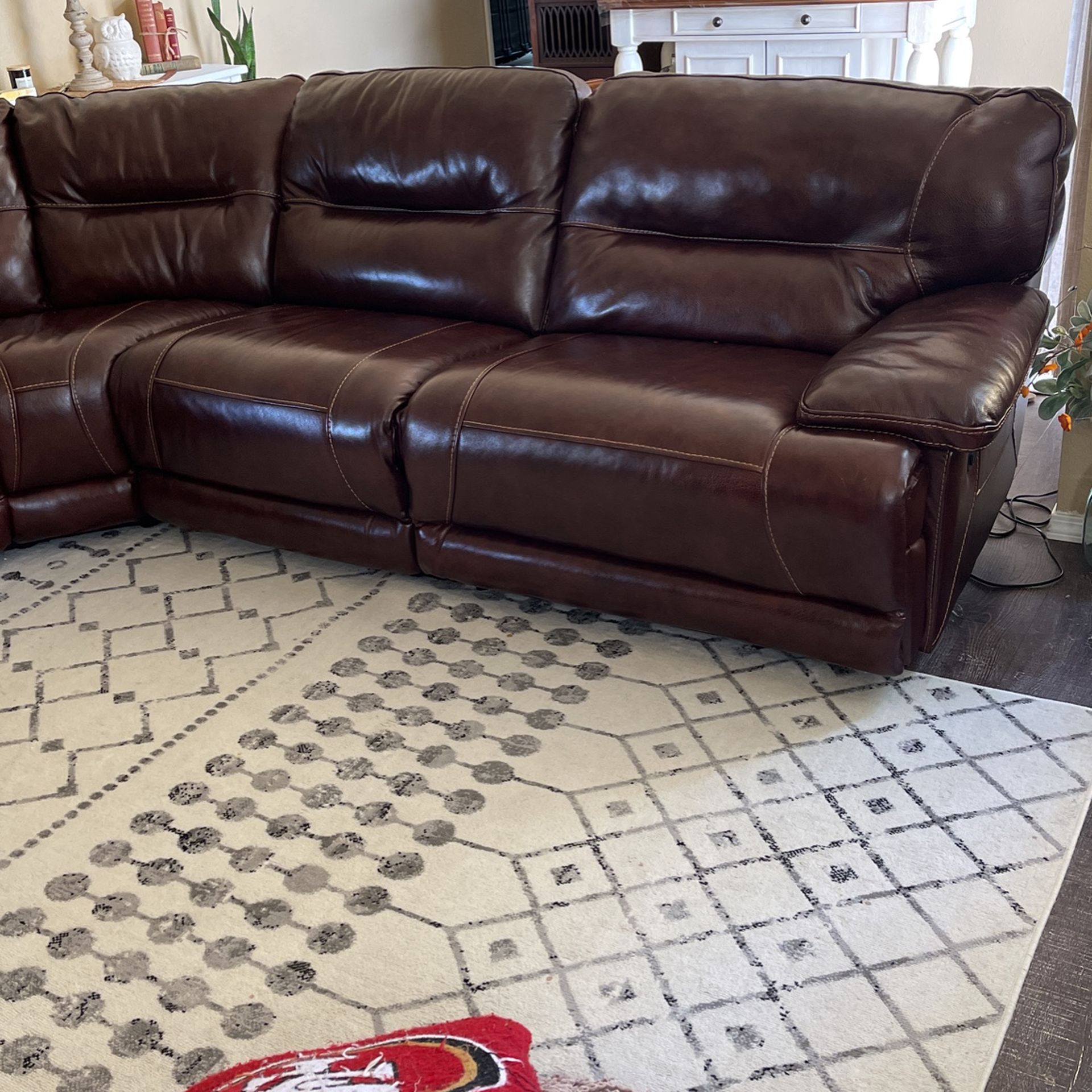 Leather Reclining Sectional 