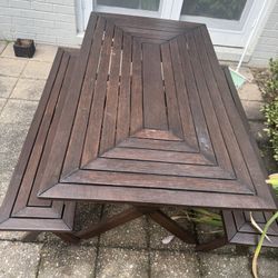 Wood 3 Piece Dining Set/ Picnic Bench