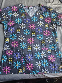 Despicable Me Gray Flower Scrub 